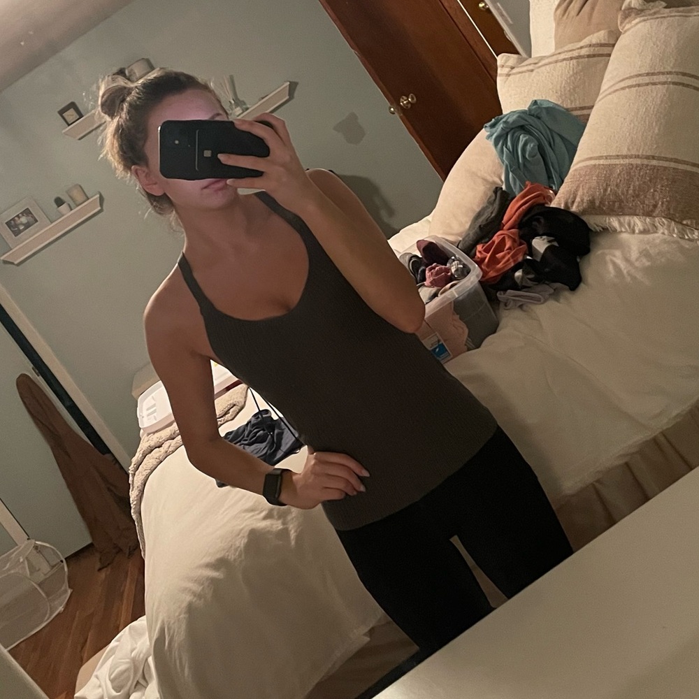 NWT army green knit tank